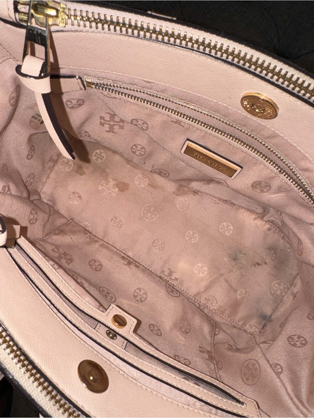 Tory Burch Bag Robinson Pink Leather Embroidered Floral Applique Satchel - Picture 12 of 17
